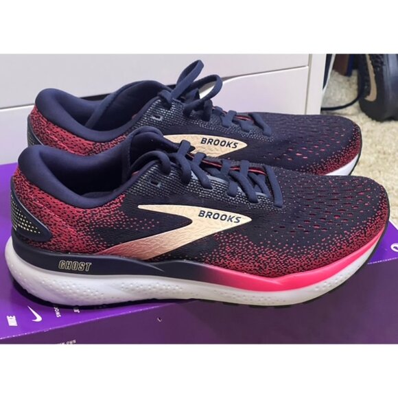 Brooks Ghost 16 Women's Size 8.5 B Navy Pink Road Running Shoes Brand New No Box - Picture 1 of 7